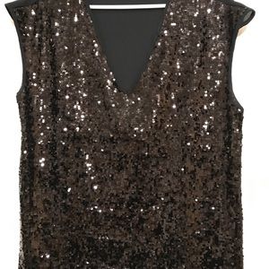 NY and Co black sequin blouse